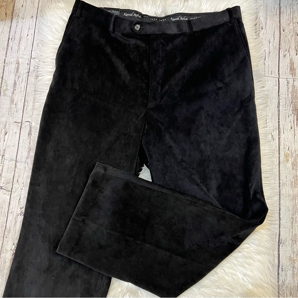 Kenneth Roberts NWT Black Baby Corduroy Flat Front Pants Men’s Size 40x32